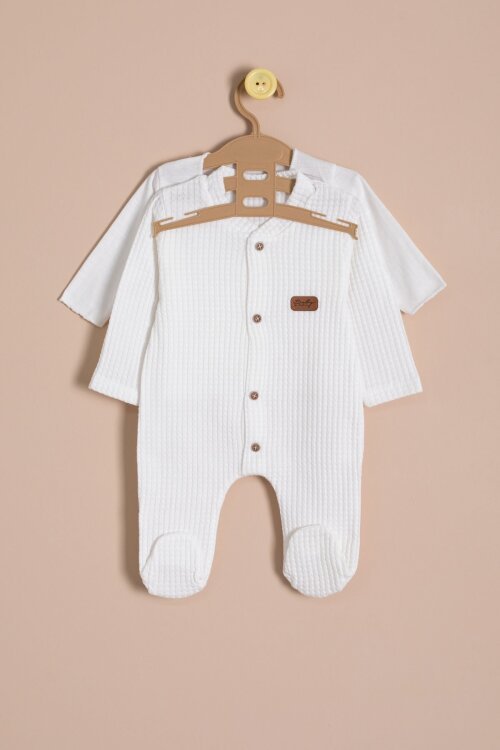 Ekru Petekli 10lu Bebek Hastane Çıkışı Seti Unisex 23329