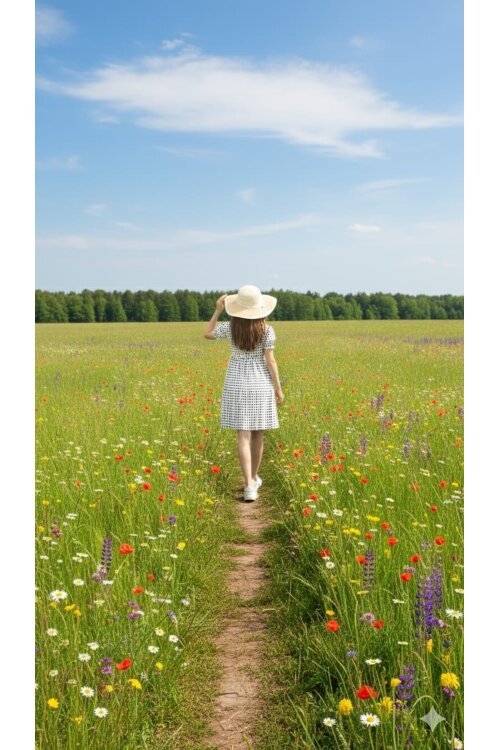 Ekru Puantiyeli Kız Çocuk Kuşaklı Kısa Kol Elbise 20651