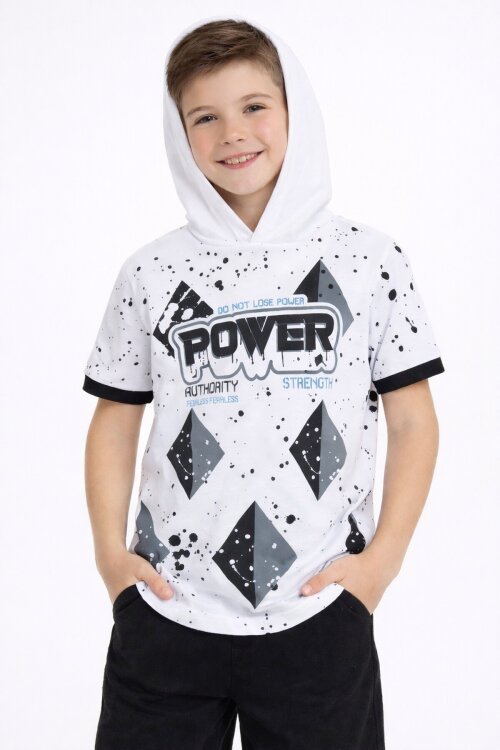 Erkek Çocuk Kapşonlu Tshirt 4-14 Yaş 14254