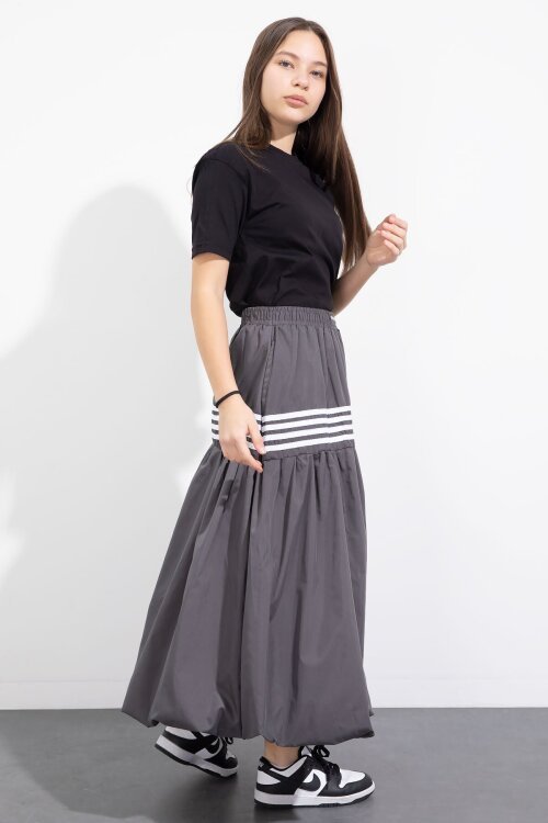 Füme Şerit Desenli Kız Çocuk Balon Etek  23559