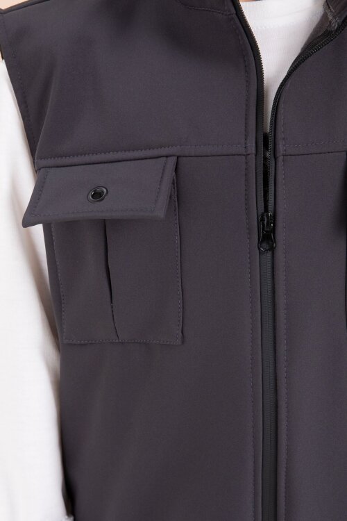 Füme Sıfır Kol Yelekli Badili Erkek Çocuk 3lü Pantolonlu Takım  23489