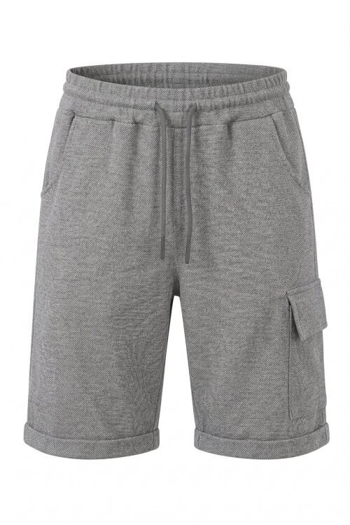 Füme Tek Kargo Cepli Erkek Çocuk Düz Şort 18809