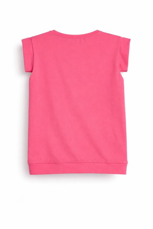 Fuşya Gökkuşağı Nakışlı Kız Çocuk Tişört 15568