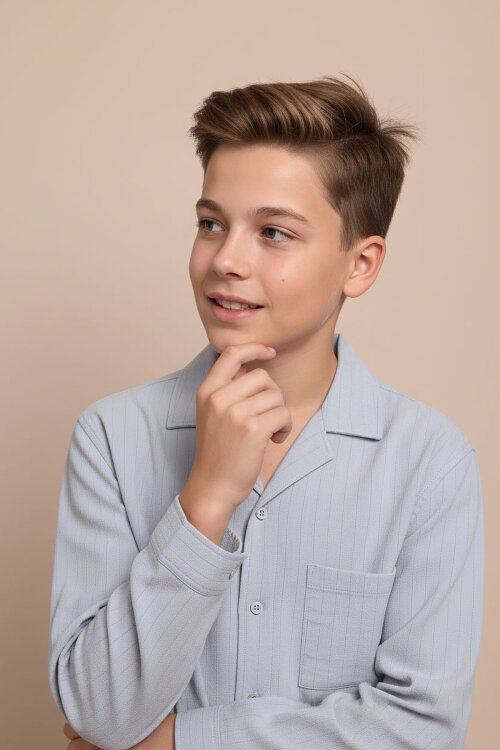 Gri Çizgili Gömlekli Paraşüt Pantolonlu Erkek Çocuk 2li Takım 23263