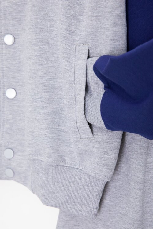 Gri Yazı Nakışlı Kolej Ceketli Erkek Çocuk Eşofman Takımı 21223