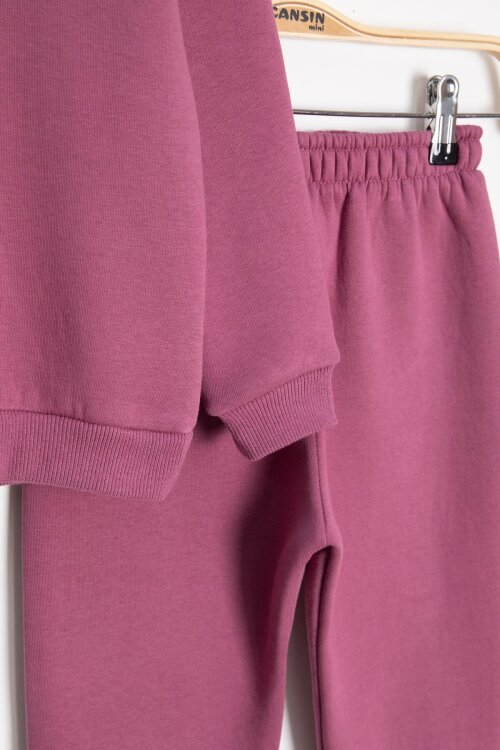 Gül Kurusu Gülenyüz Nakışlı Şardonlu Kız Çocuk Eşofman Takımı 23359