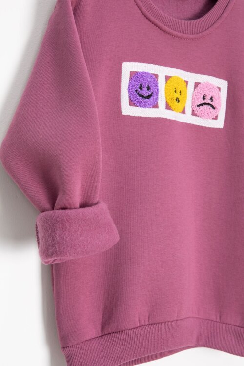 Gül Kurusu Gülenyüz Nakışlı Şardonlu Kız Çocuk Eşofman Takımı 23359