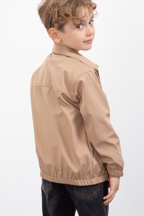 Kahverengi Çıtçıt Cepli Ceketli Jean Pantolonlu Erkek Çocuk 3lü Takım 23384