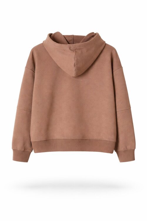 Kahverengi Erkek Çocuk Kapüşonlu Sweatshirt 19361