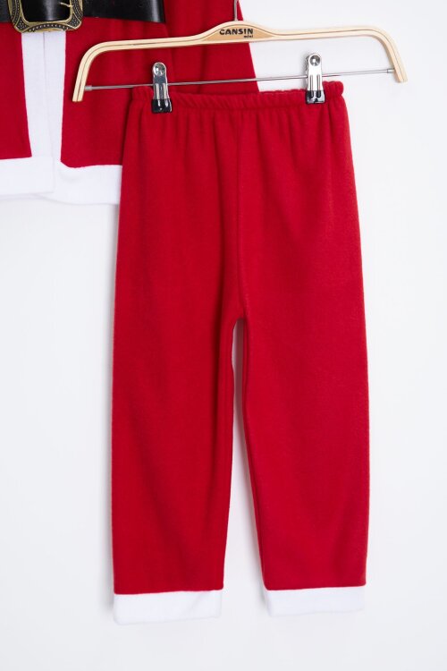 Kırmızı Erkek Çocuk Kemerli Şapkalı Yılbaşı Temalı Takım  23325