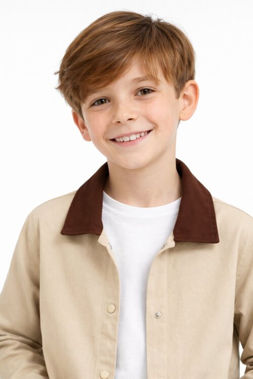 Krem Uzun Kol Çıtçıtlı Ceketli Badili Erkek Çocuk Pantolonlu 3lü Takım 23618