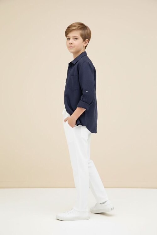 Lacivert Erkek Çocuk Gömlek Pantolonlu 2li Takım 20435
