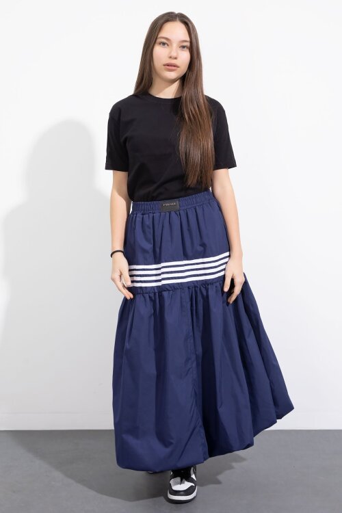 Lacivert Şerit Desenli Kız Çocuk Balon Etek  23557