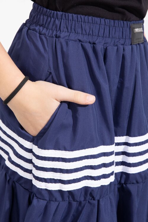 Lacivert Şerit Desenli Kız Çocuk Balon Etek  23557