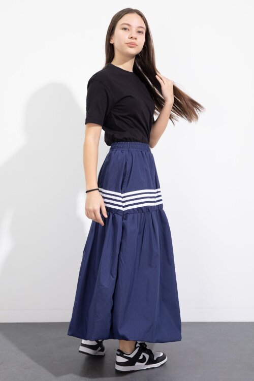 Lacivert Şerit Desenli Kız Çocuk Balon Etek  23557