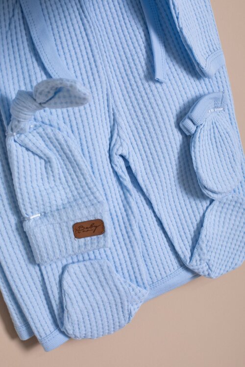 Mavi Erkek Bebek Petekli 7li Hastane Çıkışı Seti  23332