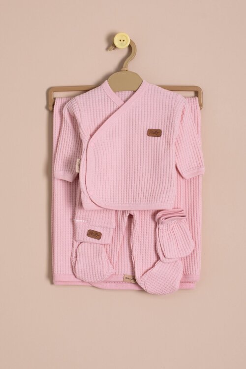 Pembe Kız Bebek Petekli 7li Hastane Çıkışı Seti 23333