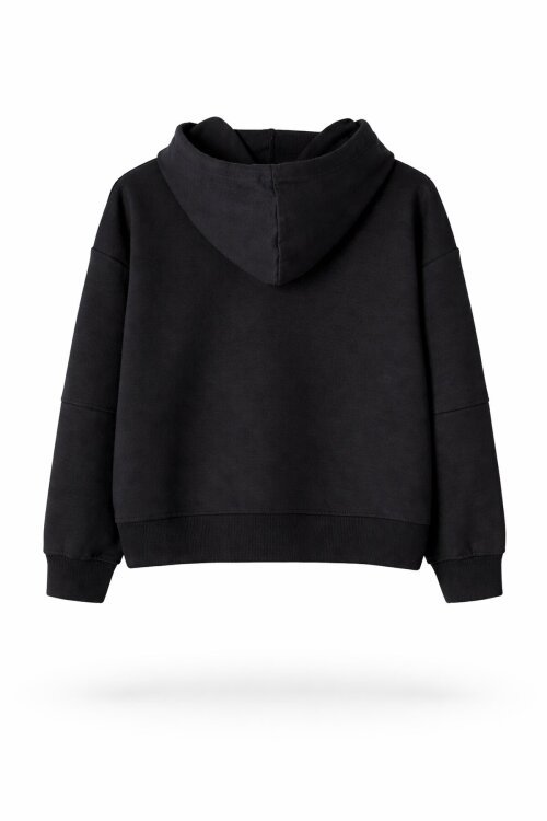 Siyah Erkek Çocuk Kapüşonlu Sweatshirt 19360