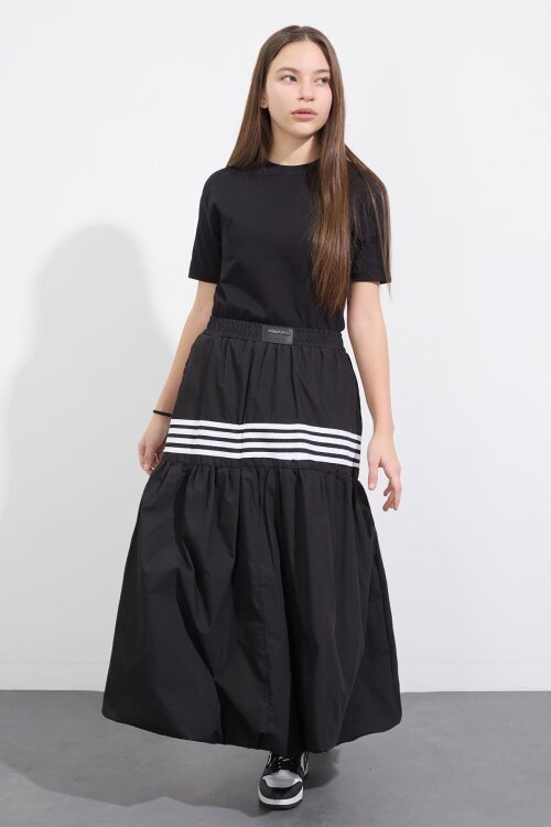 Siyah Şerit Desenli Kız Çocuk Balon Etek  23556