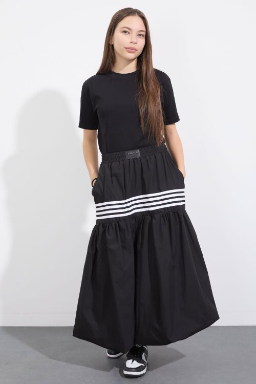 Siyah Şerit Desenli Kız Çocuk Balon Etek  23556