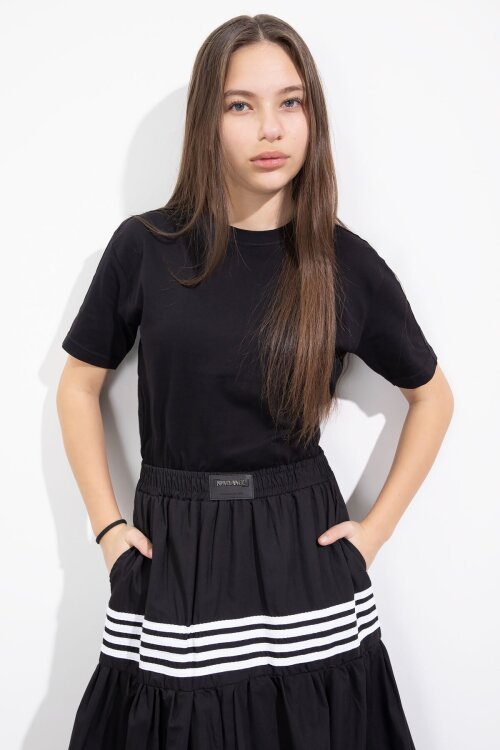 Siyah Şerit Desenli Kız Çocuk Balon Etek  23556