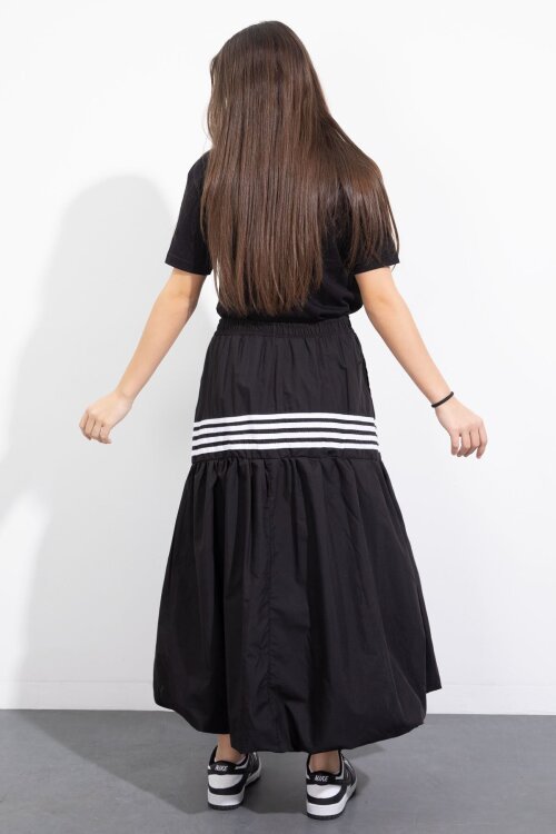 Siyah Şerit Desenli Kız Çocuk Balon Etek  23556