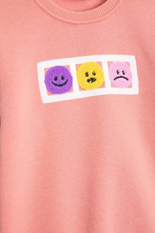 Somon Gülenyüz Nakışlı Şardonlu Kız Çocuk Eşofman Takımı 23360