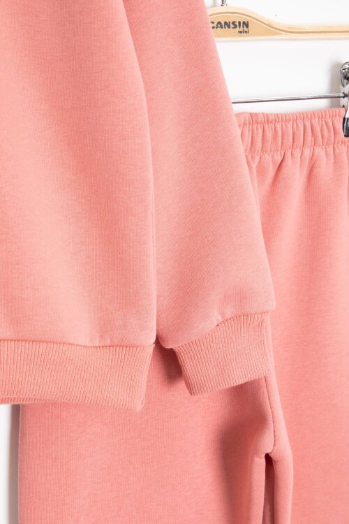 Somon Gülenyüz Nakışlı Şardonlu Kız Çocuk Eşofman Takımı 23360