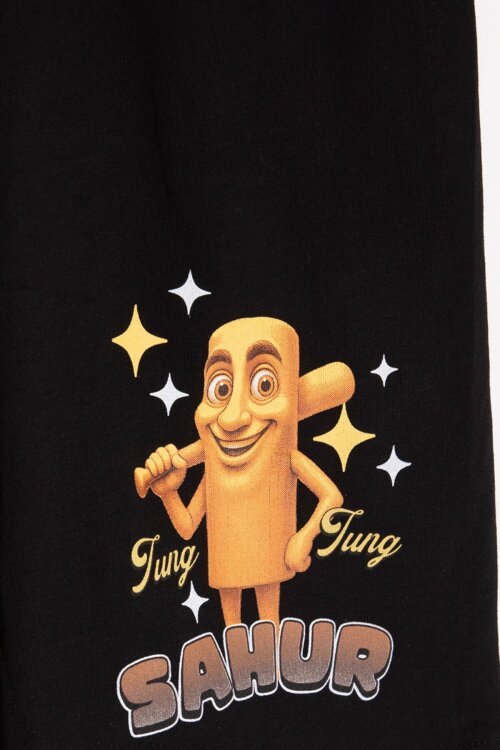 Bej Erkek Çocuk Bisiklet Yaka Tişörtlü Şortlu 2li Baskılı Takım 24001