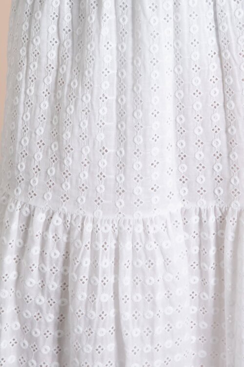 Beyaz Kız Çocuk Uzun Kesim Fistolu Etek  23777