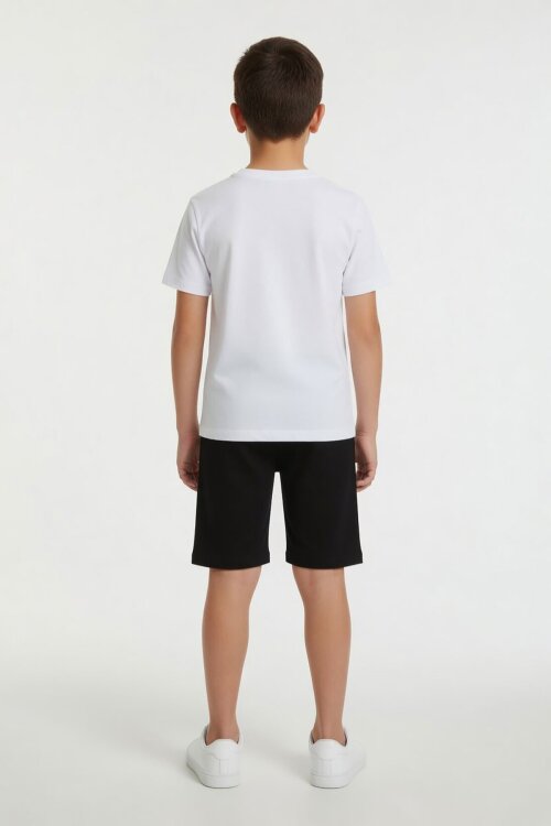 Beyaz Örümcek Adam Temalı Tişörtlü Şortlu Erkek Çocuk 2li Takım  23982