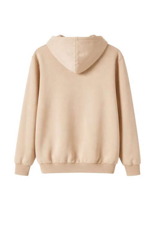 Erkek Çocuk Kapüşonlu Fermuarlı Bej Okul Hırkası 16196