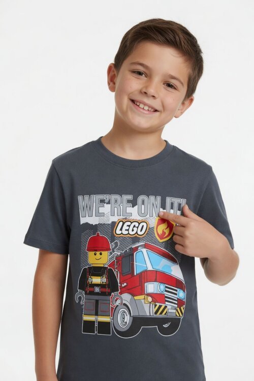 Füme Lego Temalı Erkek Çocuk Tişörtlü ve Şortlu 2li Takım  23940