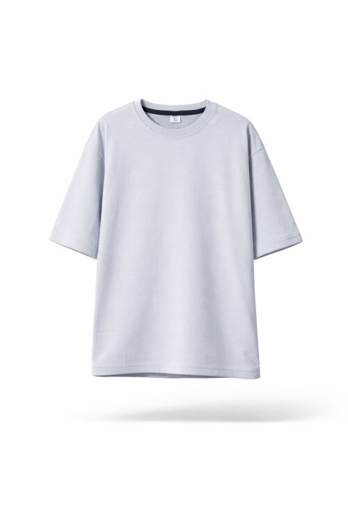 Gri Düz Bisiklet Yaka Erkek Tişört 18048