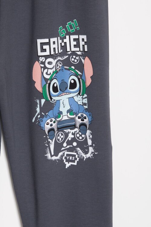 Gri Gamer Karakter Baskılı Tişörtlü Erkek Çocuk Eşofman Takımı  23876