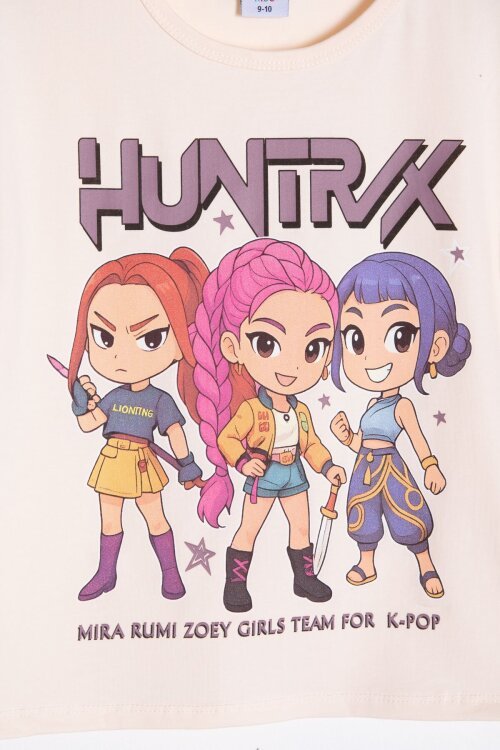 Gül Kurusu Kız Çocuk Temalı Şortlu Tişörtlü 2li Alt Üst Takım  23936