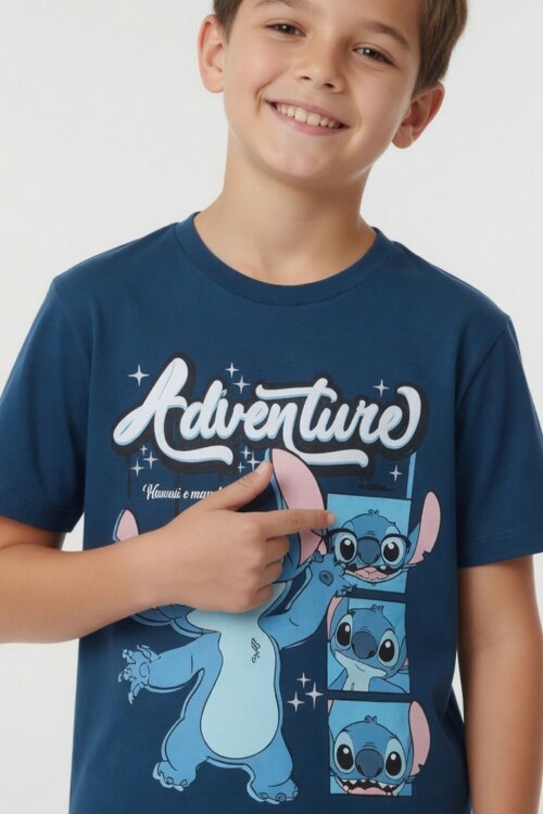 İndigo Adventure Yazılı Baskılı Erkek Çocuk Tişörtlü Şortlu Takım 23972