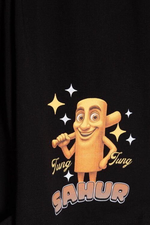 Kahverengi Erkek Çocuk Bisiklet Yaka Tişörtlü Şortlu 2li Baskılı Takım 24000