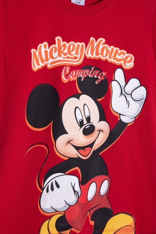 Kırmızı Erkek Çocuk Mickey Fare Baskılı Şortlu 2li Takım 23968