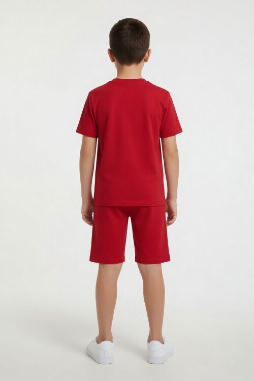 Kırmızı Kirpi Sonic Baskılı Erkek Çocuk Tişörtlü Şortlu 2li Takım 23977