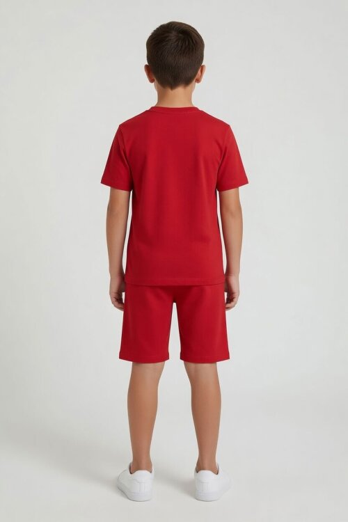 Kırmızı Örümcek Adam Baskılı Tişörtlü Erkek Çocuk Şortlu Takım  23944