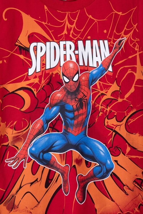 Kırmızı Örümcek Adam Baskılı Tişörtlü Erkek Çocuk Şortlu Takım  23944