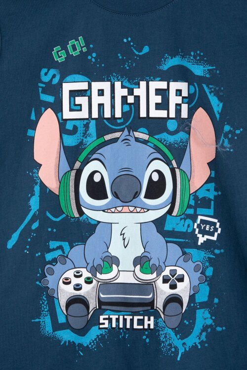 Koyu Mavi Gamer Karakter Baskılı Tişörtlü Erkek Çocuk Eşofman Takımı  23877