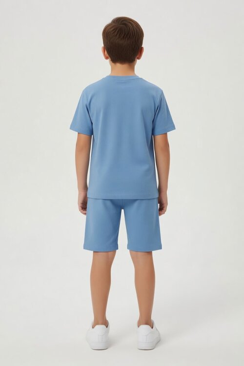 Mavi Adventure Yazılı Baskılı Erkek Çocuk Tişörtlü Şortlu Takım 23927