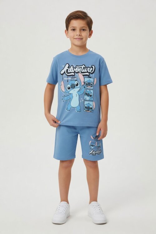 Mavi Adventure Yazılı Baskılı Erkek Çocuk Tişörtlü Şortlu Takım 23927