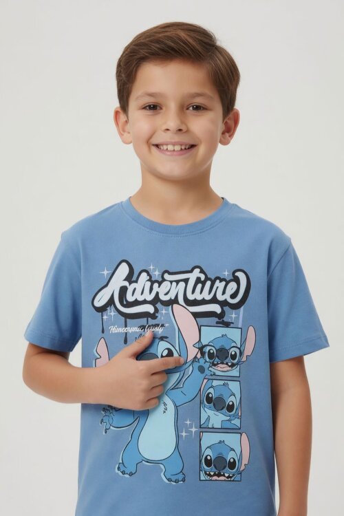 Mavi Adventure Yazılı Baskılı Erkek Çocuk Tişörtlü Şortlu Takım 23927