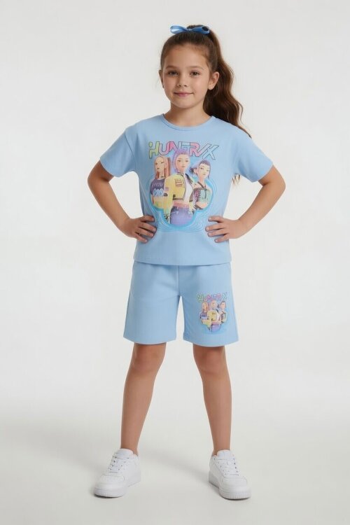 Mavi Girls Baskılı Kız Çocuk Şortlu Tişörtlü 2li Takım  23854
