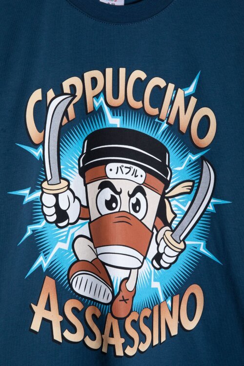 Mavi Karakter Baskılı Bisiklet Yaka Tişörtlü Erkek Çocuk Şortlu Takım 23842