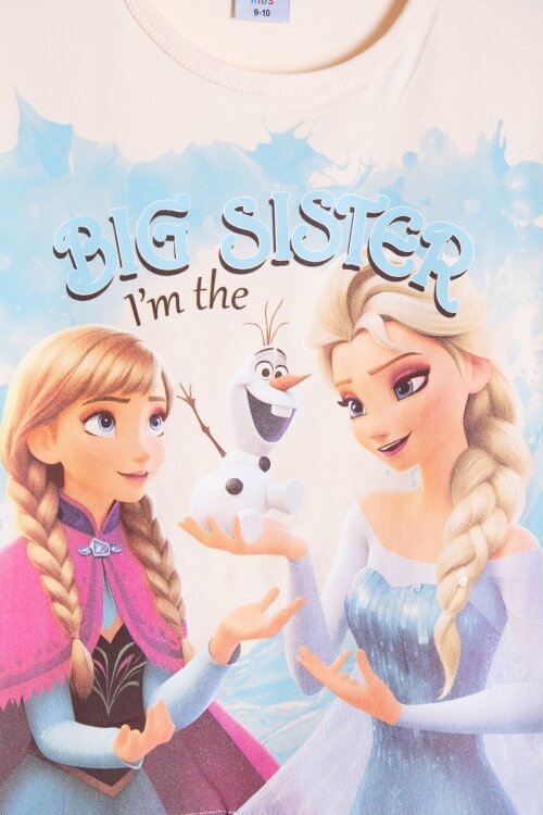 Mavi Karlar Kraliçesi Baskılı Kız Çocuk Tişörtlü Şortlu Takım  23950