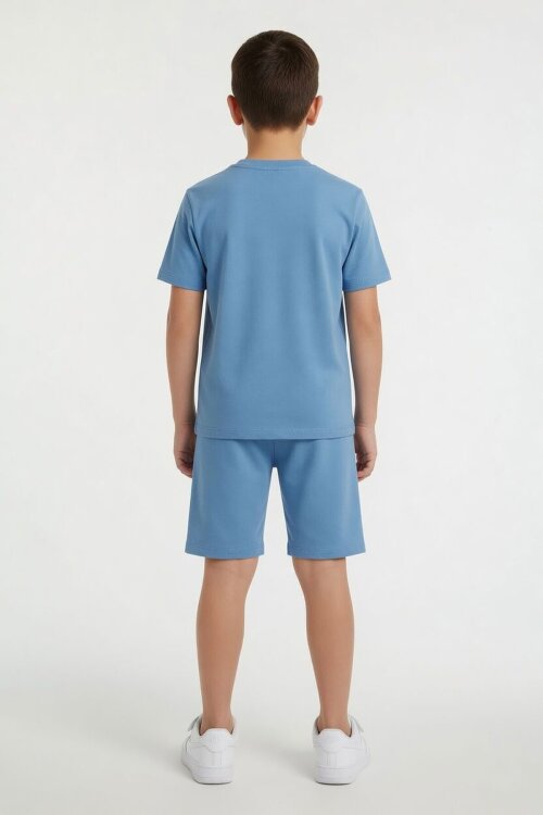 Mavi Kirpi Sonic Baskılı Erkek Çocuk Tişörtlü Şortlu 2li Takım 23975